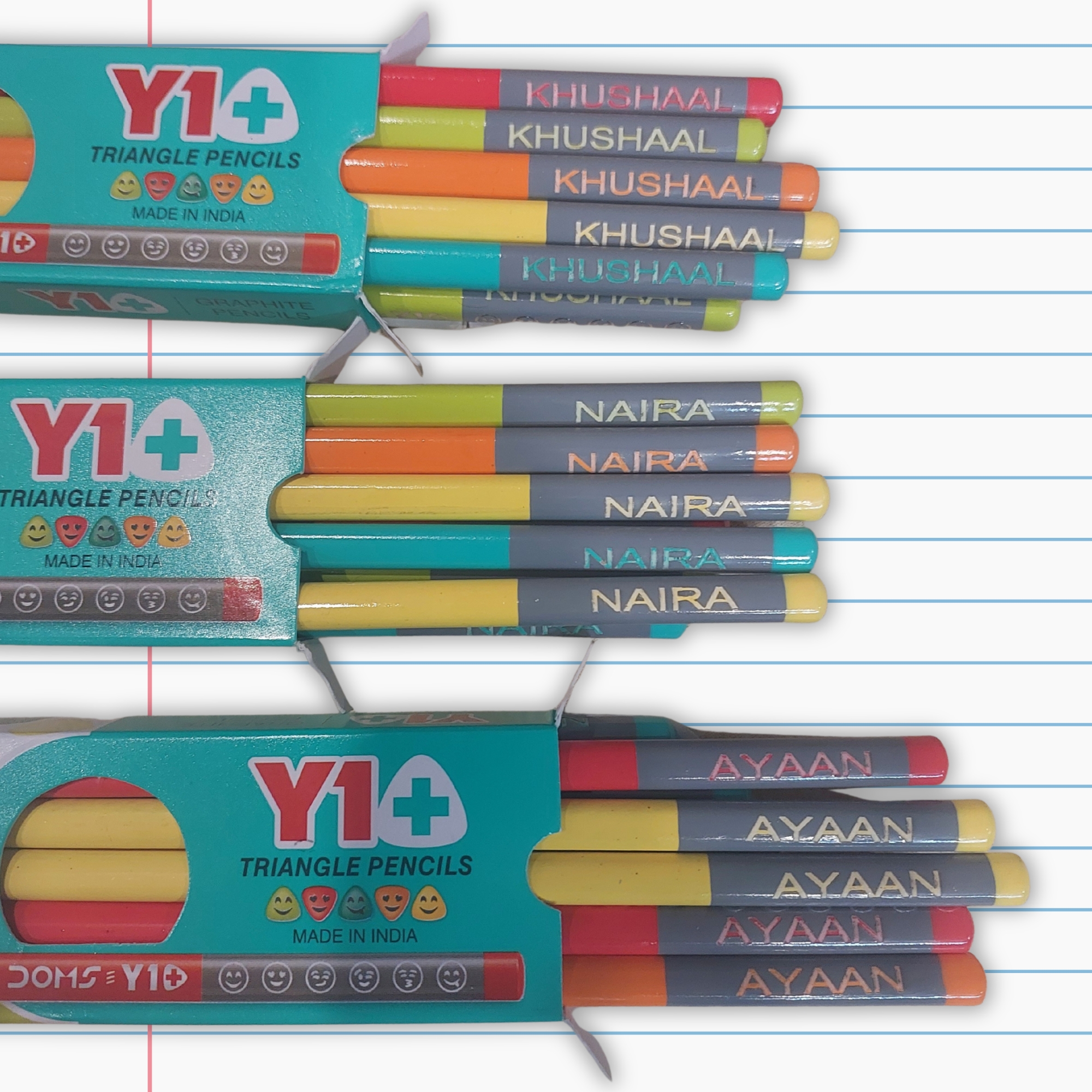 3 sets of Personalised pencils